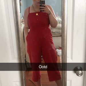Oldnavy red linen jumpsuit